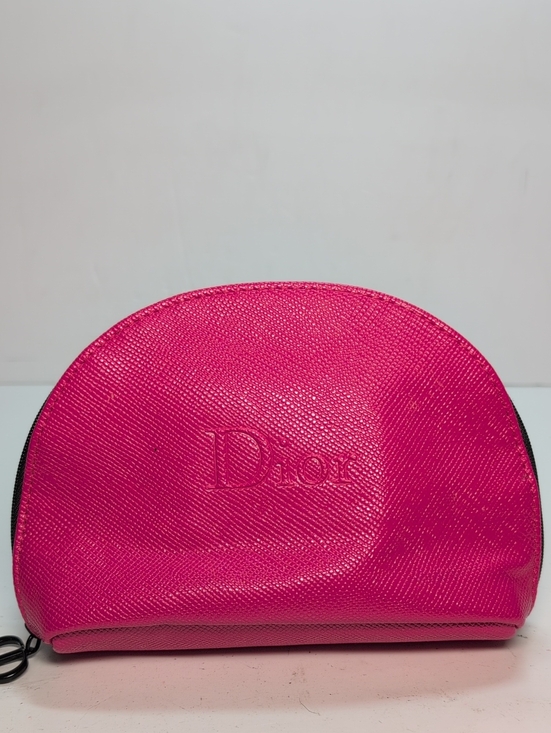 Dior Handbags - Dior Hot Pink Textured Cosmetic Pouch Accessory Makeup Bag